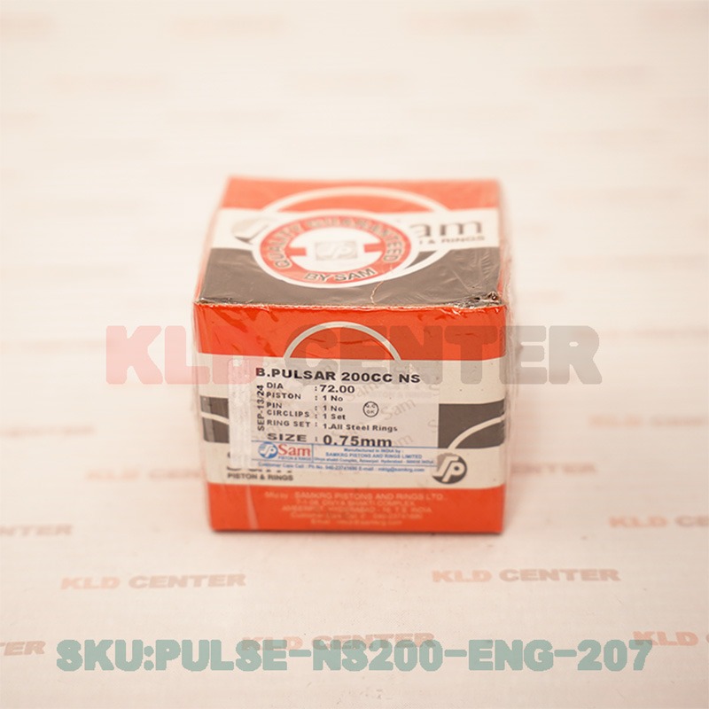 ست کامل رینگ و پیستون فابریک شرکتی موتور ان اس سایز 0.75 مناسب NS200cc برند سام