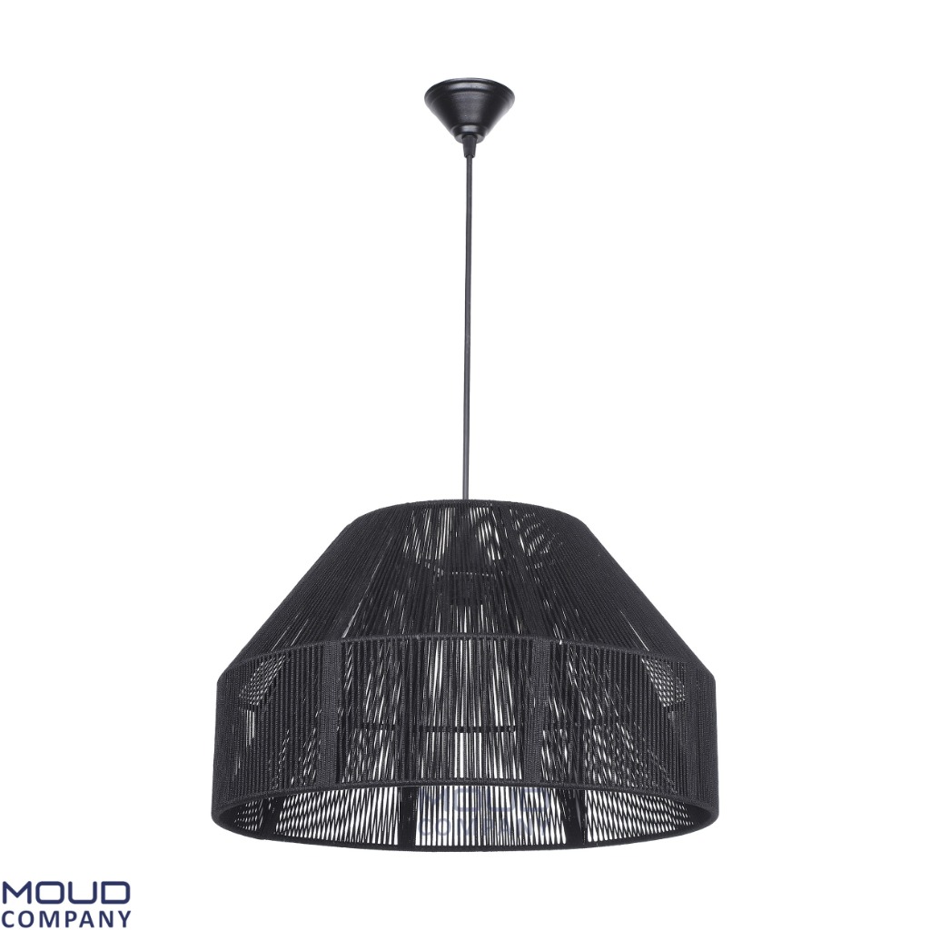 چراغ آویز چتری بزرگ مکرومه مشکی (موعود) فیلم تولید مشابه این محصول در توضیحات