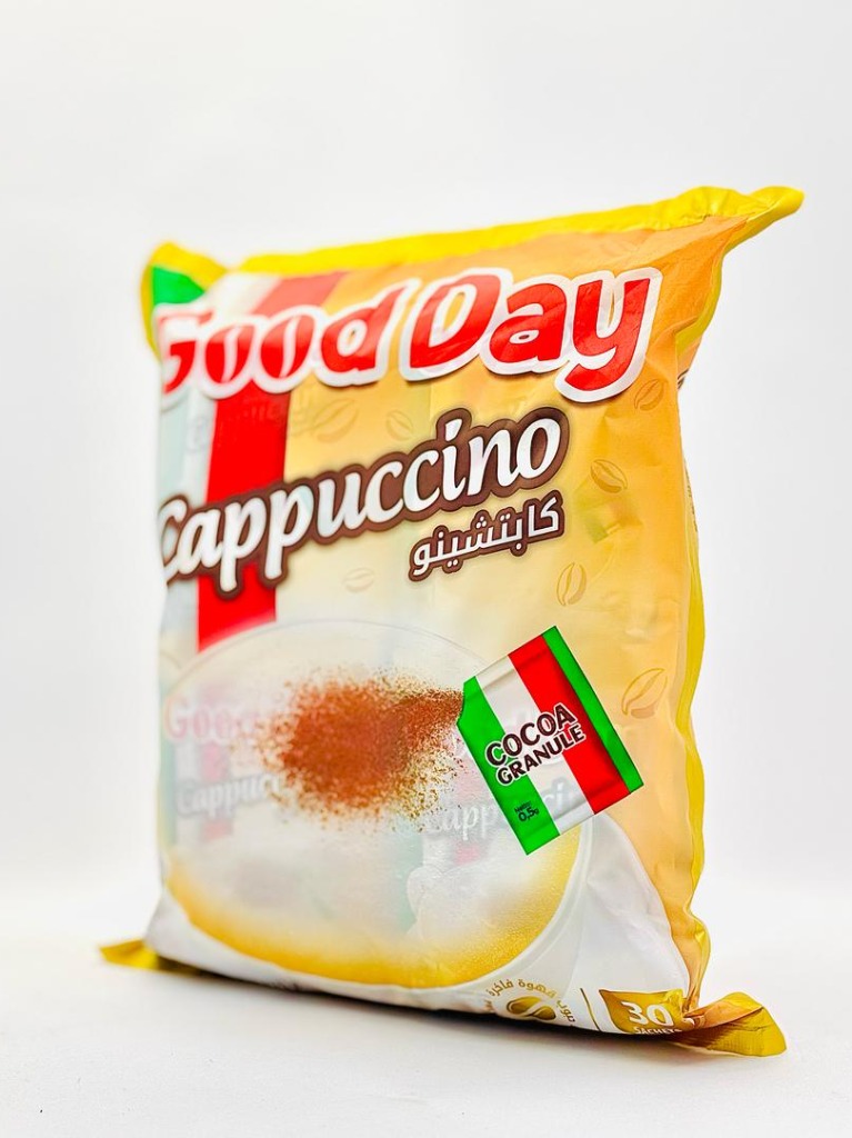 کاپوچینو گوددی اورجینال اندونزی همراه با پودر شکلات 30 عددی 750 گرم Good Day Cappuccino Italian Style Instant Coffee Mix