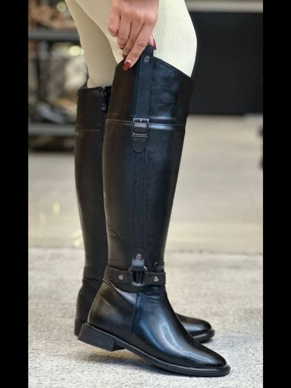 بوت بلند بغل زیپ سگکدار