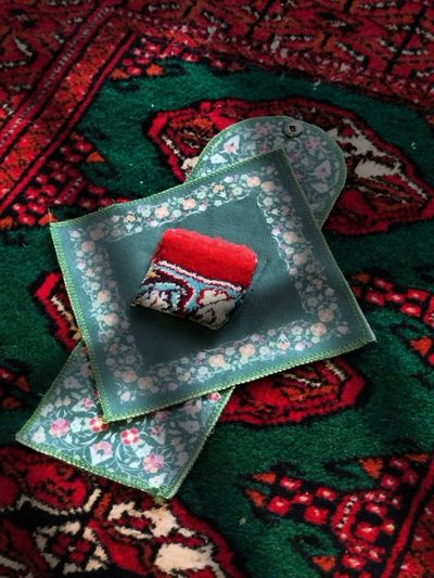 جامهری متبرک به فرش حرم امام‌رضا(ع)