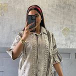 شومیز لینن طرح  دار