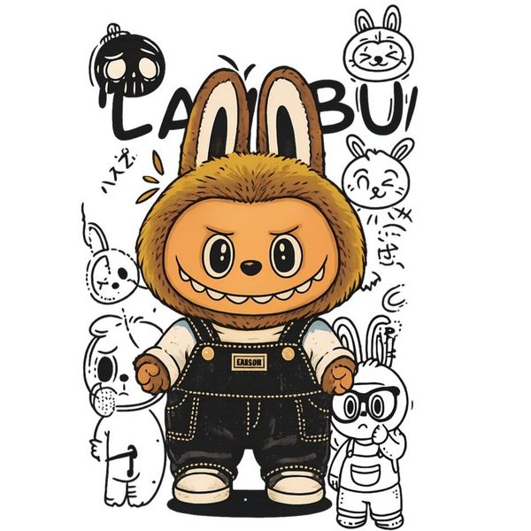 استیکر حرارتی لبوبو یا برچسب اتویی تیشرت طرح لبوبو