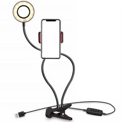 رینگ لایت و چراغ مطالعه مدل گیره ای (همراه هولدر)