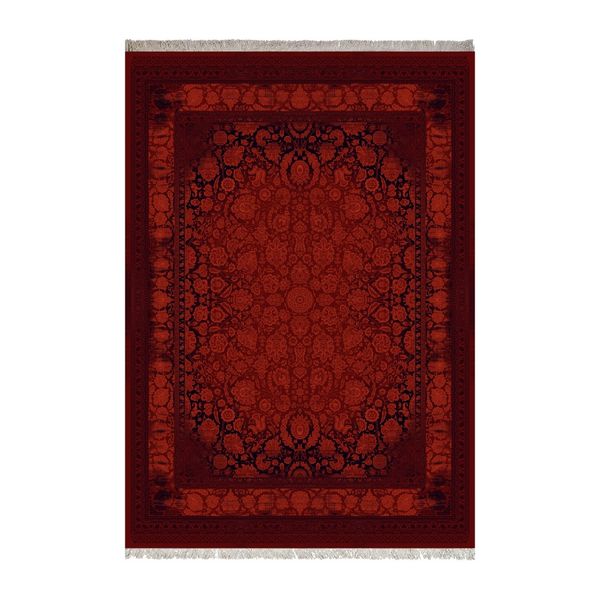 فرش ماشینی زانیس طرح وینتیج زمینه لاکی جدید