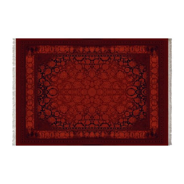 فرش ماشینی زانیس طرح وینتیج زمینه لاکی جدید