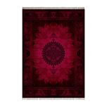 فرش ماشینی زانیس طرح افشان زمینه لاکی جدید