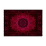 فرش ماشینی زانیس طرح افشان زمینه لاکی جدید