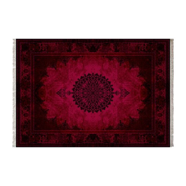 فرش ماشینی زانیس طرح افشان زمینه لاکی جدید