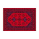 فرش ماشینی زانیس طرح عشایری زمینه قرمز