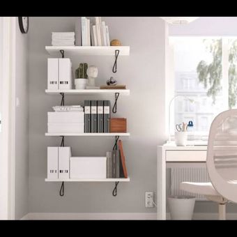 قفسه ایکیا مدل IKEA BERGSHULT رنگ سفید-پایه مشکی