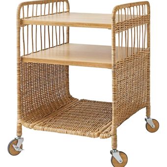 میز چرخ‌دار حصیری ایکیا FRYKSAS سایز 37×53 سانتی‌متر