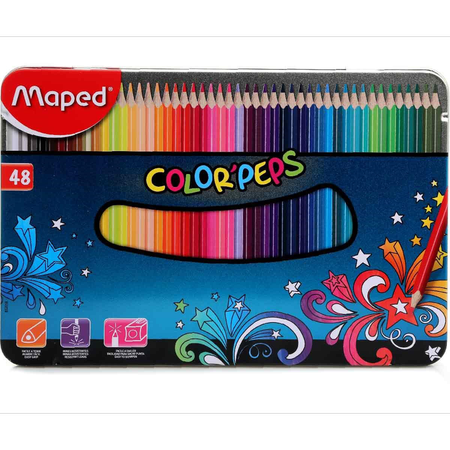 مداد رنگی 48 رنگ مپد سری Color Peps جعبه فلزی