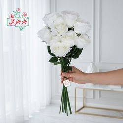 شاخه رز سفید بسته 9 عددی