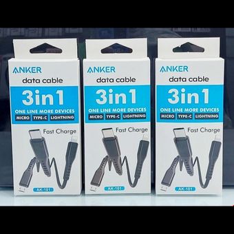 کابل تبدیل USB به MicroUSB / Type-C / Lightining انکر مدل AK-101