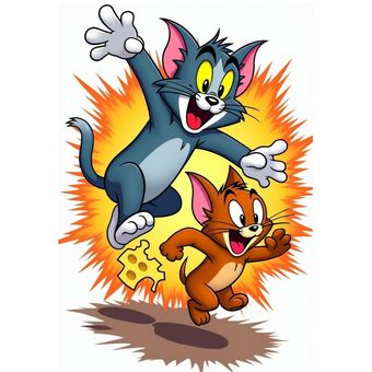 برچسب حرارتی لباس کودکانه مدل تام و جری