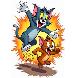 برچسب DTF یا استیکر حرارتی لباس طرح تام و جری