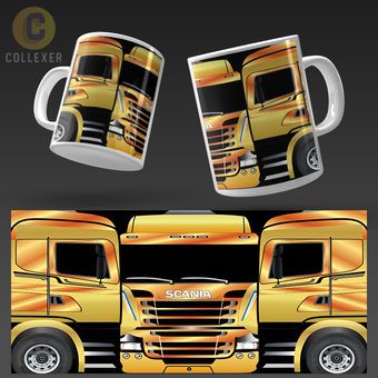 ماگ شرکت اسکانیا (Scania) طرح ماشین سنگین کد 01 (معمولی ، مشکی ، حرارتی)