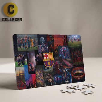 پازل چوبی طرح تیم بارسلونا (Barcelona) - کد 01