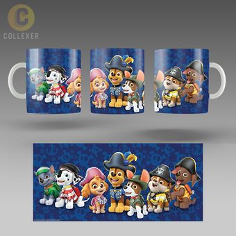 ماگ کودکانه کارتونی طرح انیمیشن سگ های نگهبان - کد 01 (سفید ، مشکی ، حرارتی)