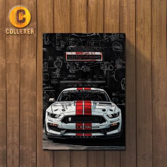 تابلو شاسی طرح ماشین فورد شلبی موستانگ (Ford Mustang Shelby GT500) در سایزبندی متنوع - کد 01