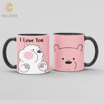 ماگ عاشقانه فان طرح عشق خرسی Funny Style Mug - کد 01 (سفید ، مشکی ، حرارتی)