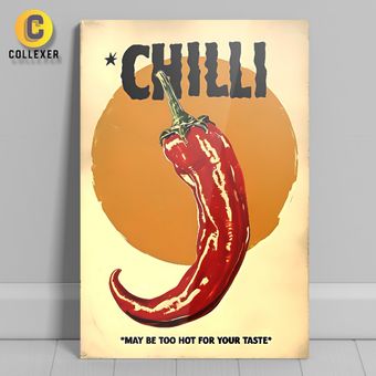 متال پوستر وینتیج طرح فلفل چیلی (Chilli) Vintage - کد 01