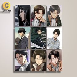 استیکر پک 9 تکه انیمه اتک آن تایتان طرح لیوای آکرمن (Levi Ackerman) Attack On Titan - کد 01