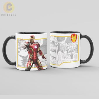 ماگ طرح مرد آهنی آیرون من (Iron Man) - کد 01 (سفید ، مشکی ، حرارتی)