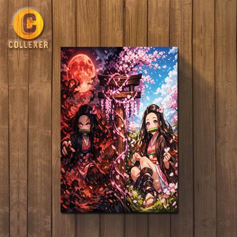 تابلو شاسی انیمه شیطان کش طرح نزوکو کامادو (Nezuko Kamado) Demon Slayer در سایزبندی متنوع - کد 01