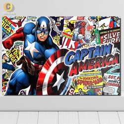 متال پوستر طرح کاپیتان آمریکا (Captain America) - کد 01
