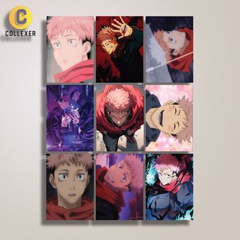 استیکر پک 9 تکه انیمه جوجوتسو کایسن طرح یوجی ایتادوری (Yuji Itadori) Jujutsu Kaisen - کد 01