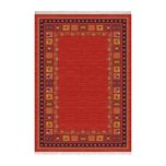 فرش ماشینی زانیس دور حاشیه زمینه قرمز روشن جدید