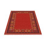 فرش ماشینی زانیس دور حاشیه زمینه قرمز روشن جدید