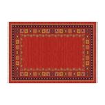 فرش ماشینی زانیس دور حاشیه زمینه قرمز روشن جدید