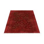 فرش ماشینی زانیس طرح قابی وینتیج زمینه قرمز لاکی