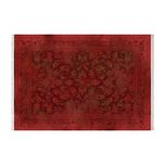 فرش ماشینی زانیس طرح قابی وینتیج زمینه قرمز لاکی