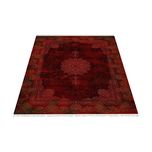 فرش ماشینی زانیس طرح گل نشان وینتیج زمینه لاکی جدید