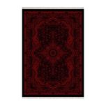 فرش ماشینی زانیس مدل گل نشان زمینه لاکی جدید