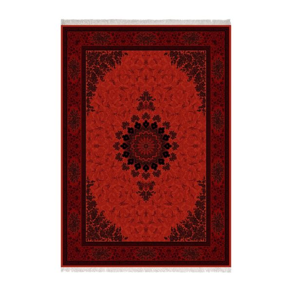 فرش ماشینی زانیس طرح جدید زمینه قرمز