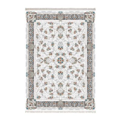 فرش ماشینی زانیس جدید زمینه سفید