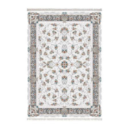 فرش ماشینی زانیس جدید زمینه سفید