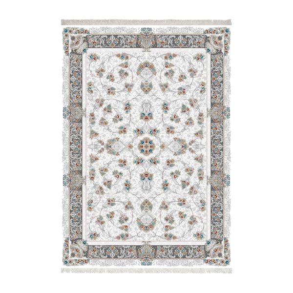 فرش ماشینی زانیس جدید زمینه سفید