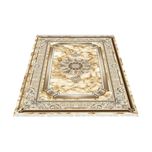 فرش ماشینی زانیس طرح سنگ زمینه کرم جدید