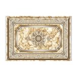 فرش ماشینی زانیس طرح سنگ زمینه کرم جدید