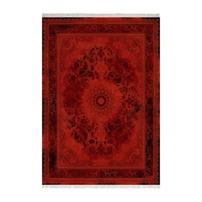 فرش ماشینی زانیس مدل جدید زمینه نارنجی