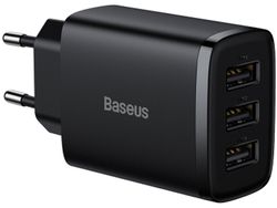 شارژر دیواری جمع‌وجور 17 وات بیسوس CCXJ020101 رنگ مشکی گارانتی 6 ماهه شرکتی