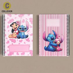 دفتر طرح استیچ آبی و صورتی (Stitch) - کد 01