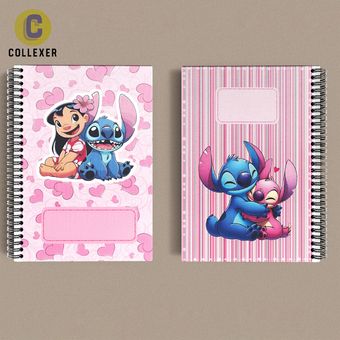 دفتر طرح استیچ آبی و صورتی (Stitch) - کد 01