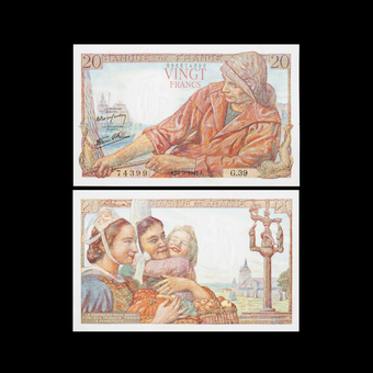 اسکناس 20 فرانک فرانسه - تک - تابلویی
